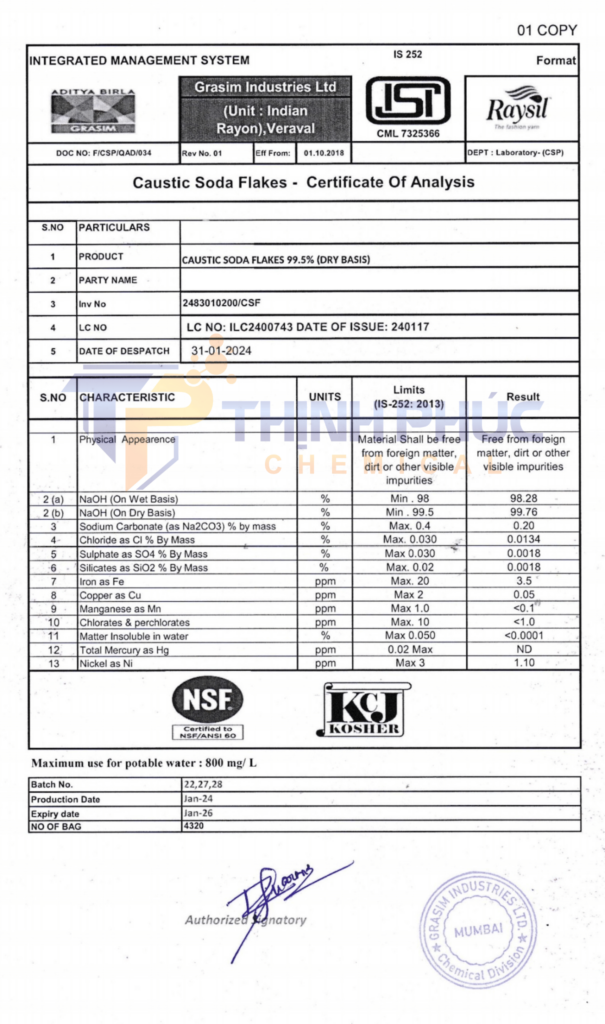 COA Xút vảy Ấn Độ